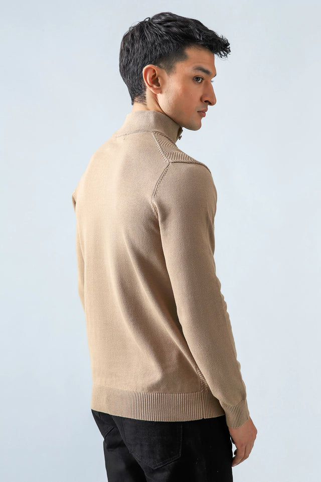 Mock Neck Textured Sweater