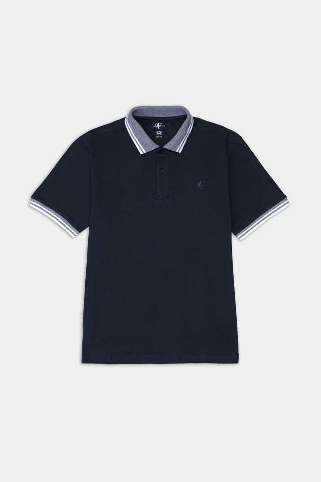 Jacquard Tipping Collar Polo Shirt - 9figure