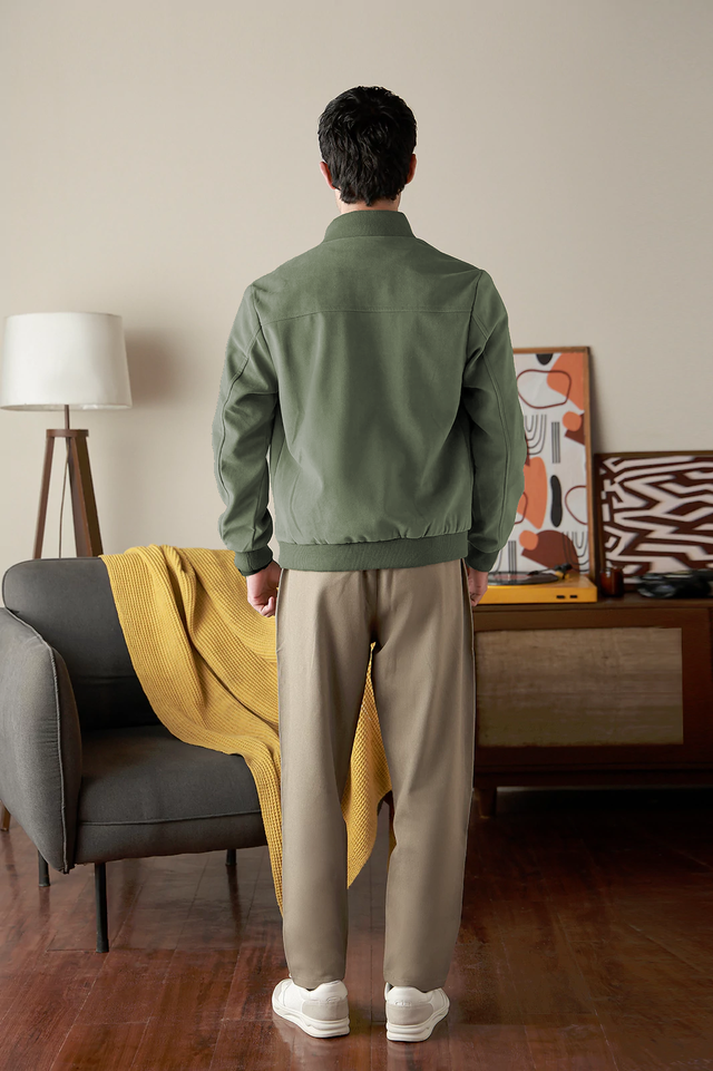 Mock Neck Suede Jacket