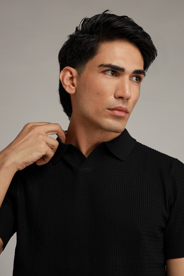 Johnny Collar Textured Polo