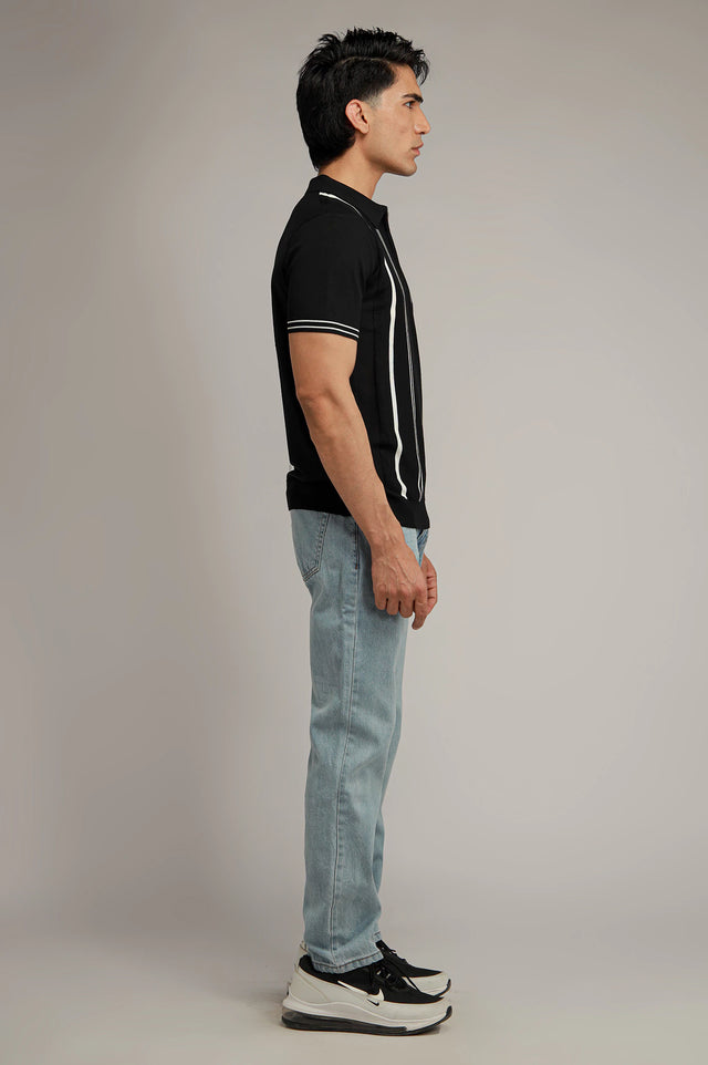 Zipper Textured Polo