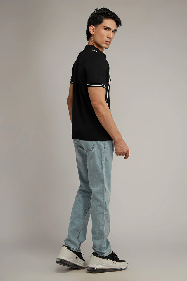 Zipper Textured Polo