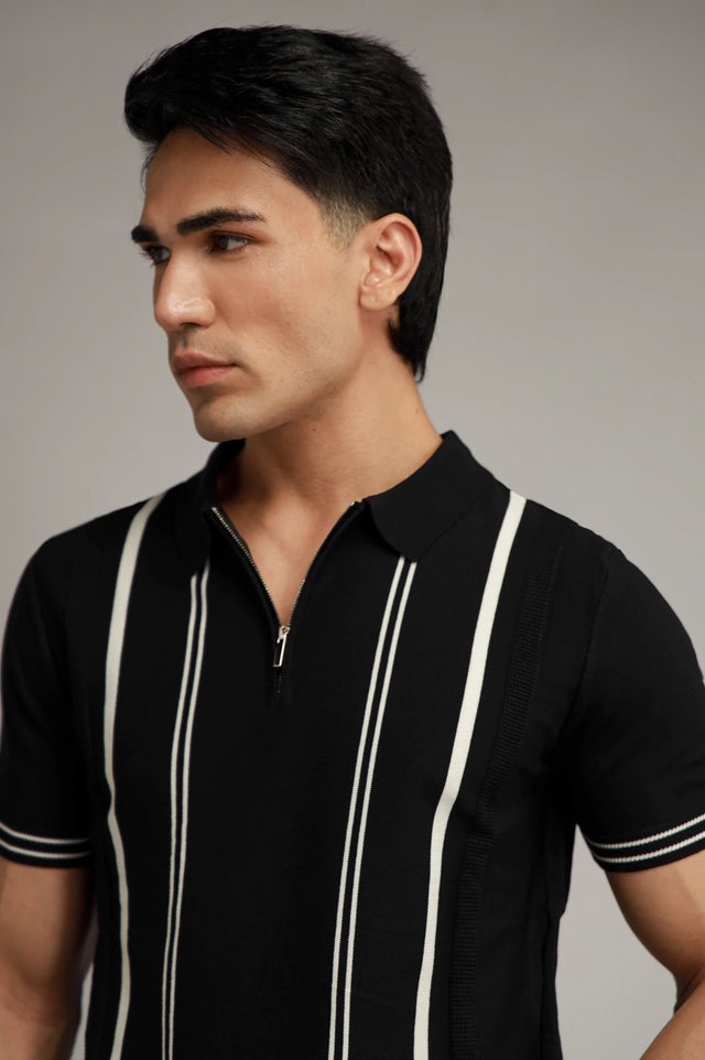 Zipper Textured Polo