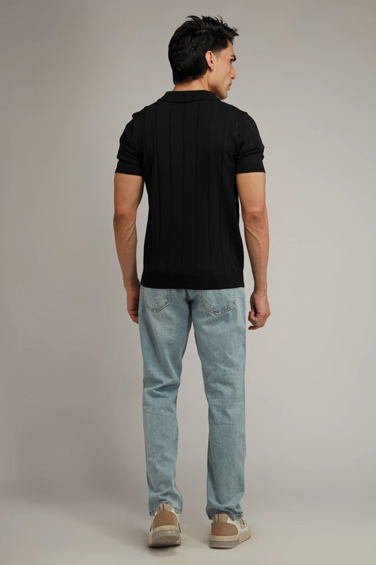 Zipper Textured Polo