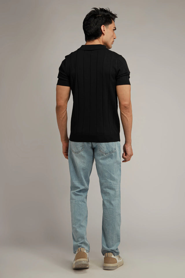 Zipper Textured Polo