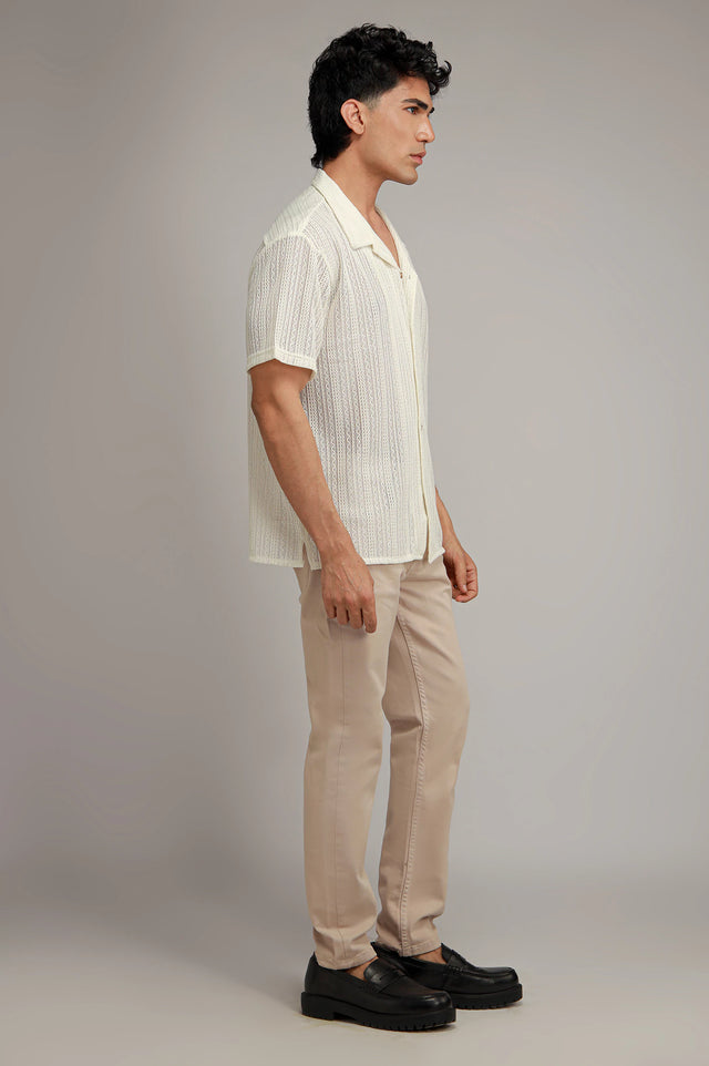 Cuban Collar Knitted Shirt