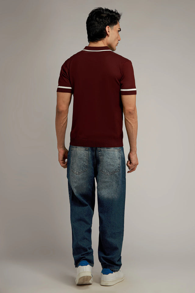 Zipper Textured Polo