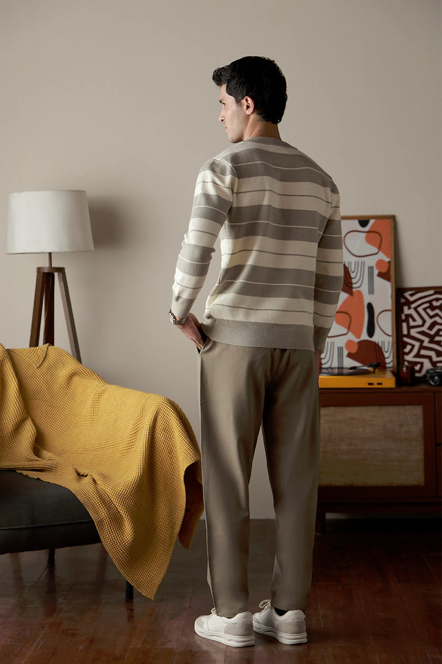 Crew Neck Striped Sweater