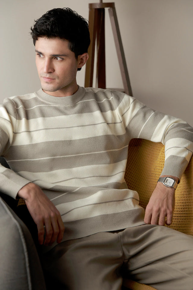 Crew Neck Striped Sweater