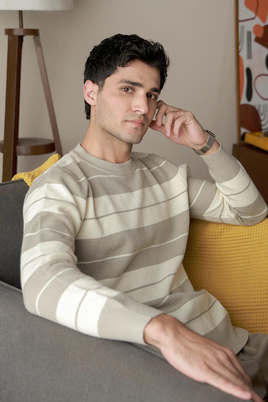 Crew Neck Striped Sweater