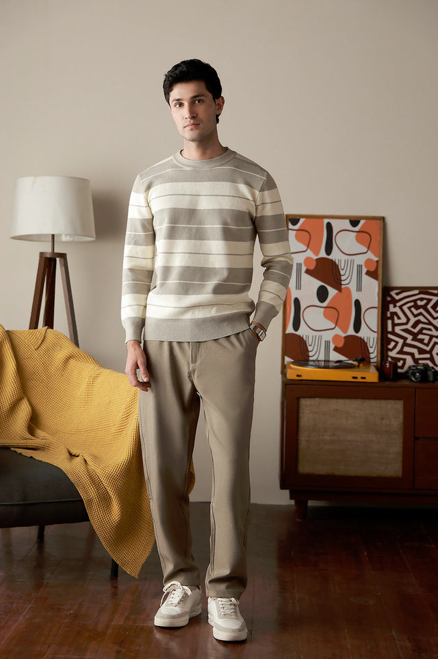 Crew Neck Striped Sweater