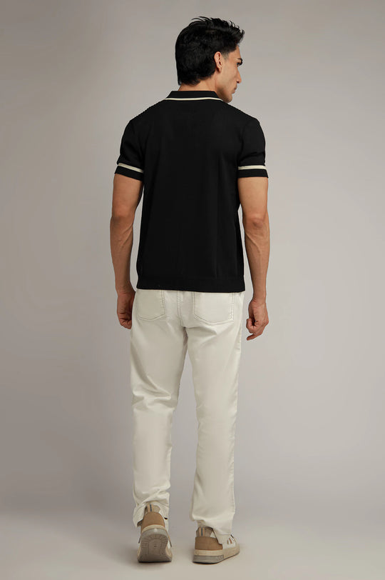 Zipper Textured Polo