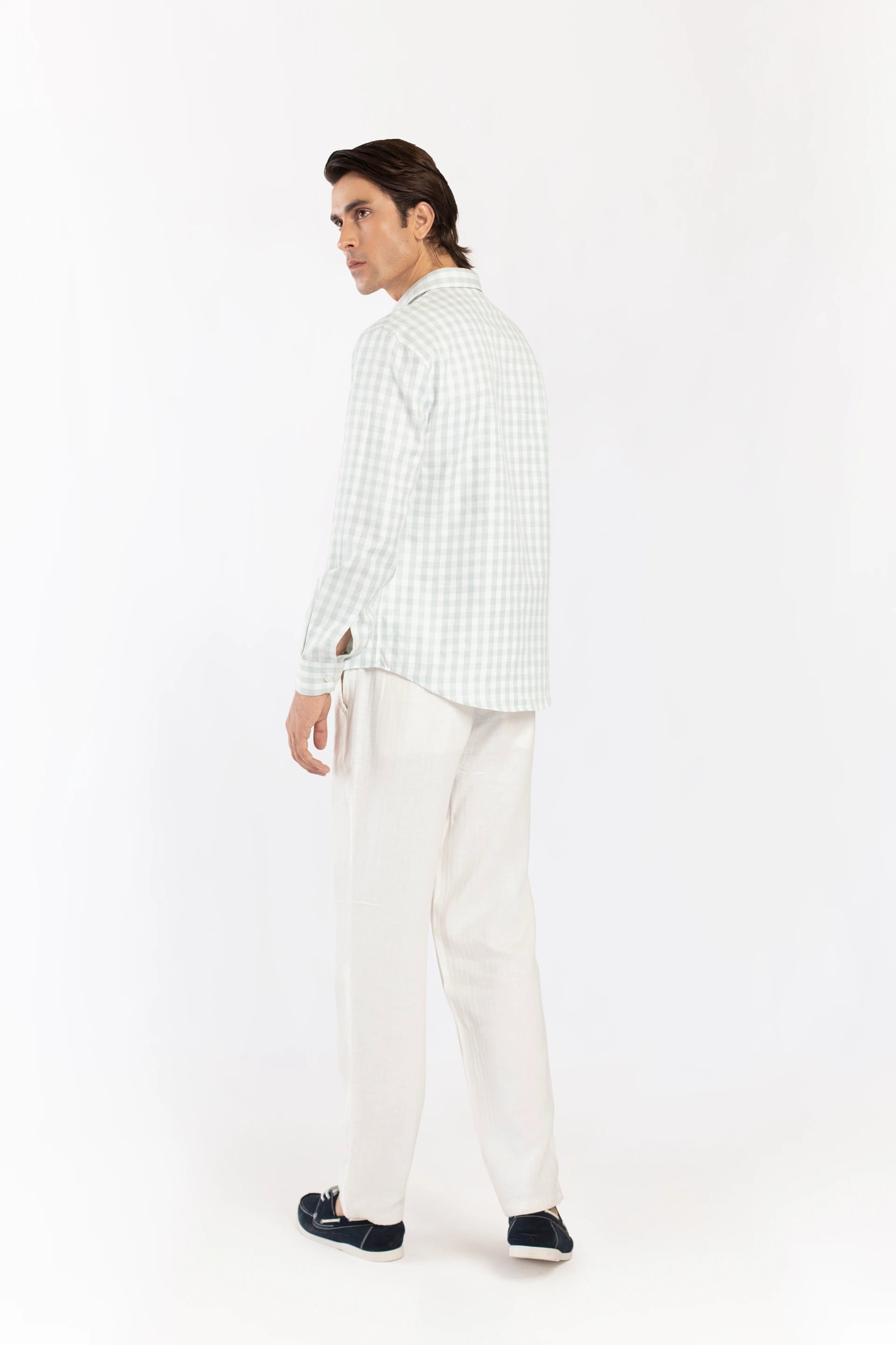 Basic Collar Checkered Shirt - 9figure