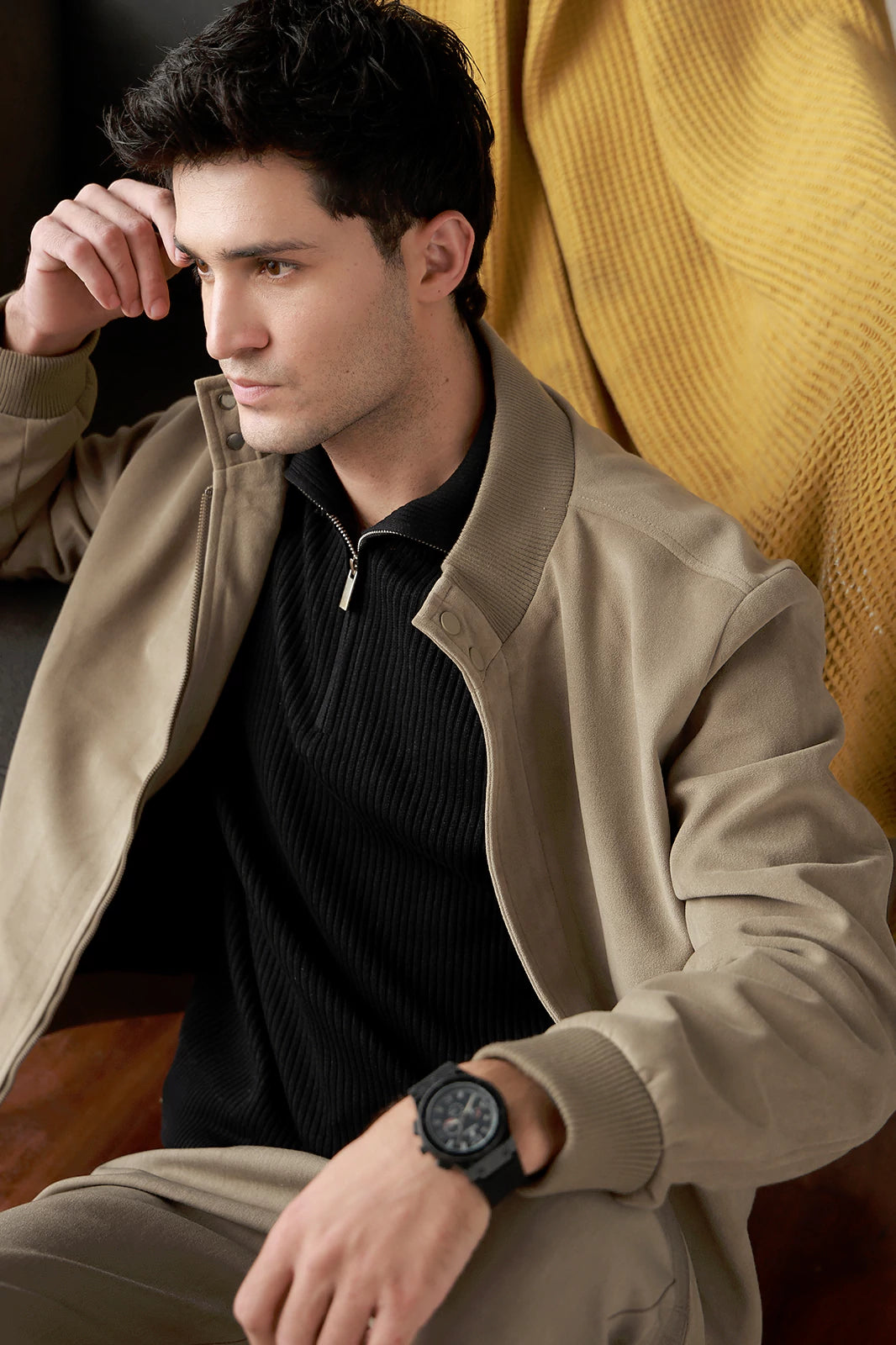 Zipper Textured Polo