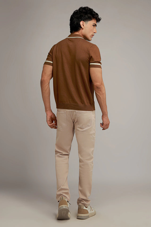 Zipper Textured Polo