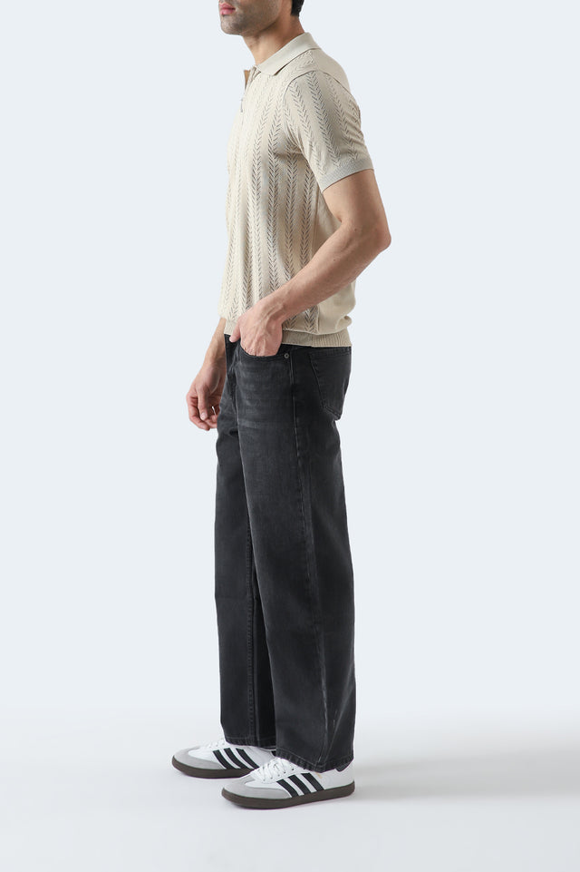 Zipper Textured Polo
