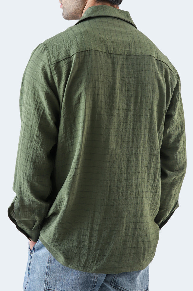 Cuban Collar Striped Shirt