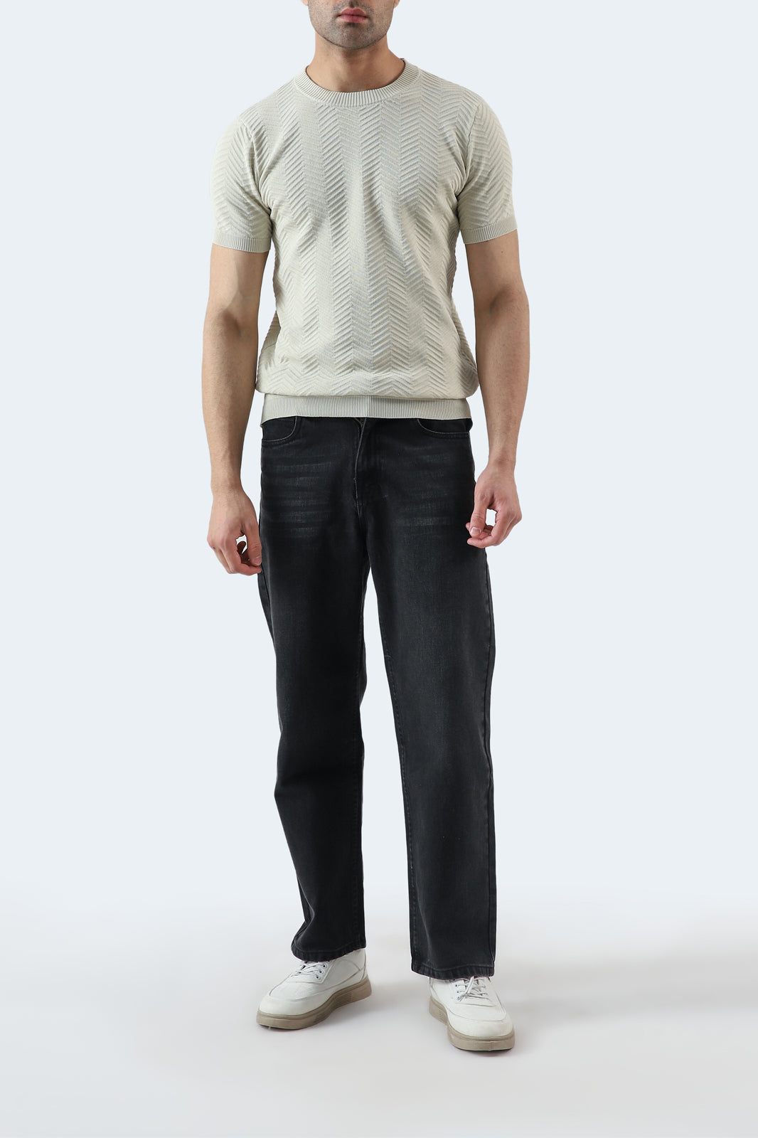Crew Neck Textured T-Shirt