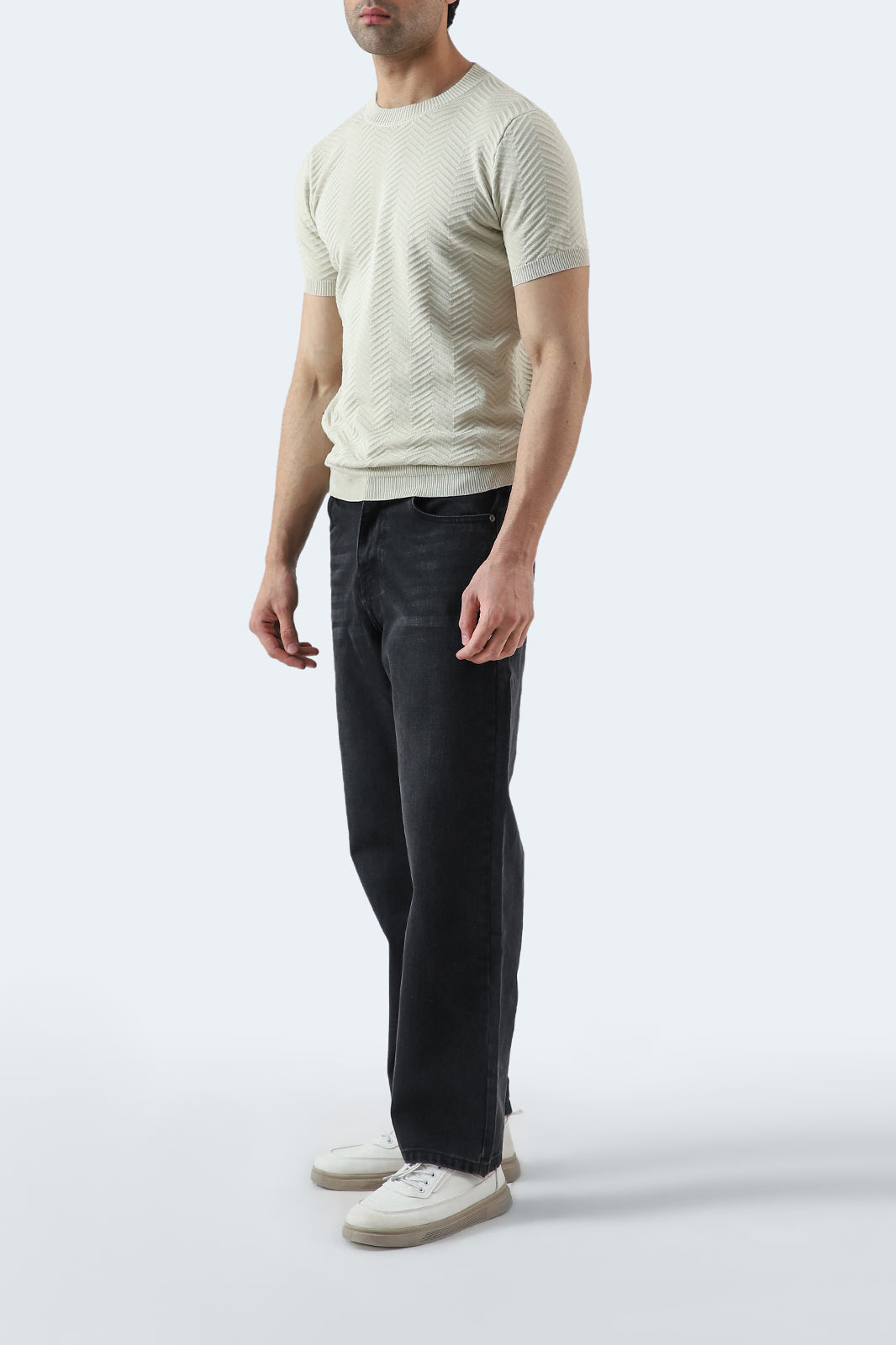 Crew Neck Textured T-Shirt