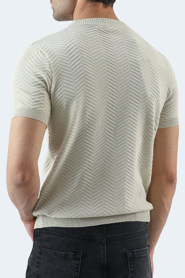 Crew Neck Textured T-Shirt