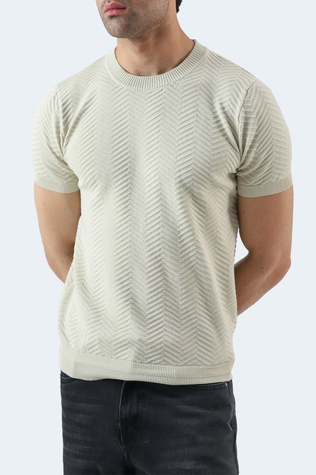 Crew Neck Textured T-Shirt