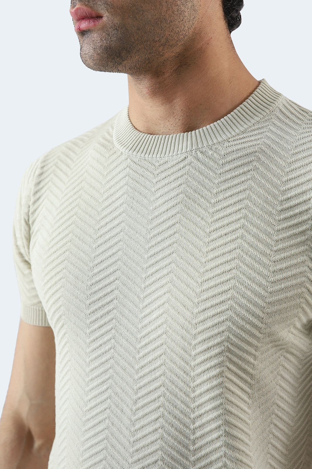 Crew Neck Textured T-Shirt
