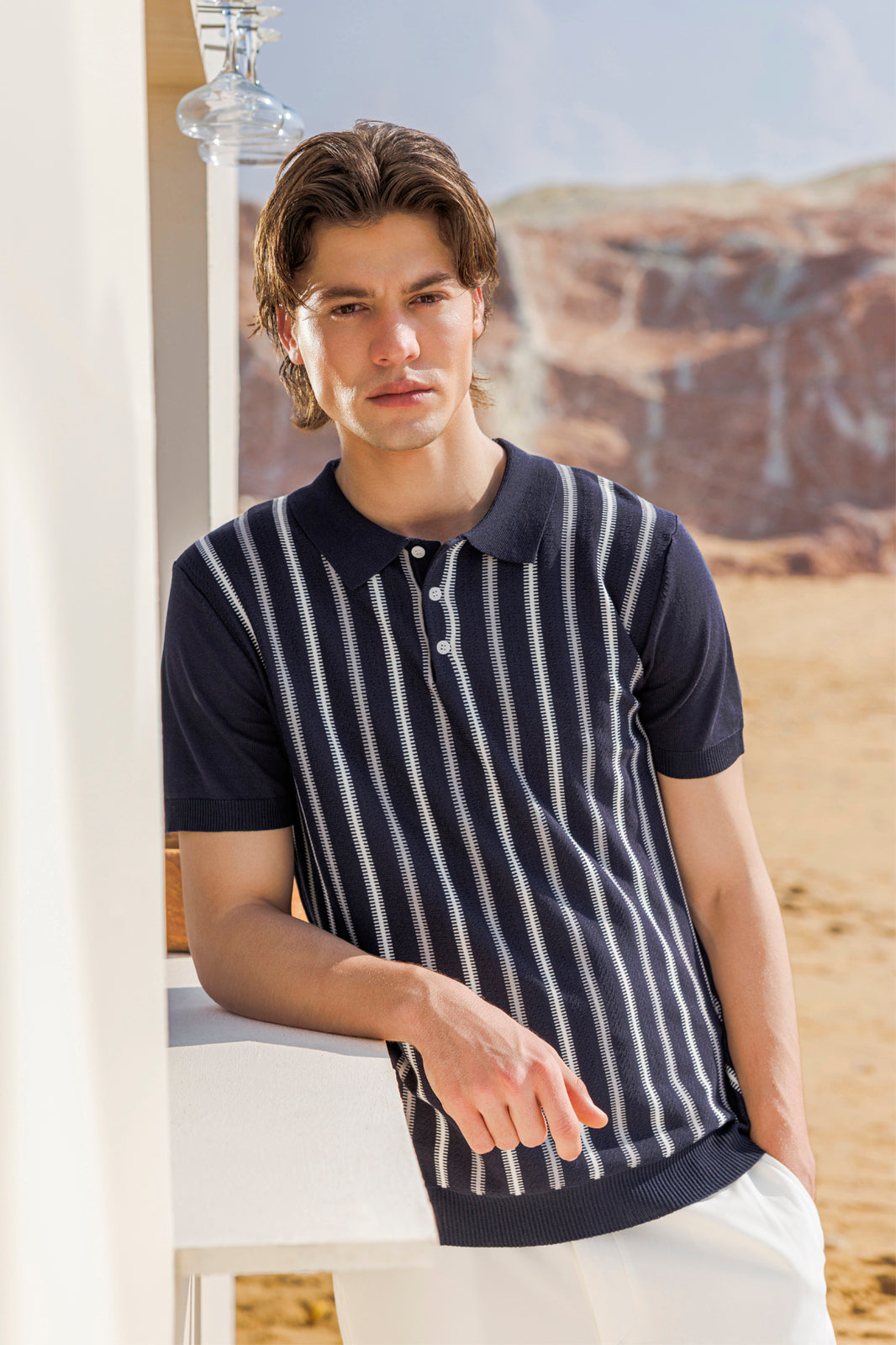 Button Textured Polo