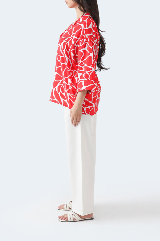 Printed Cuban Collar Shirt