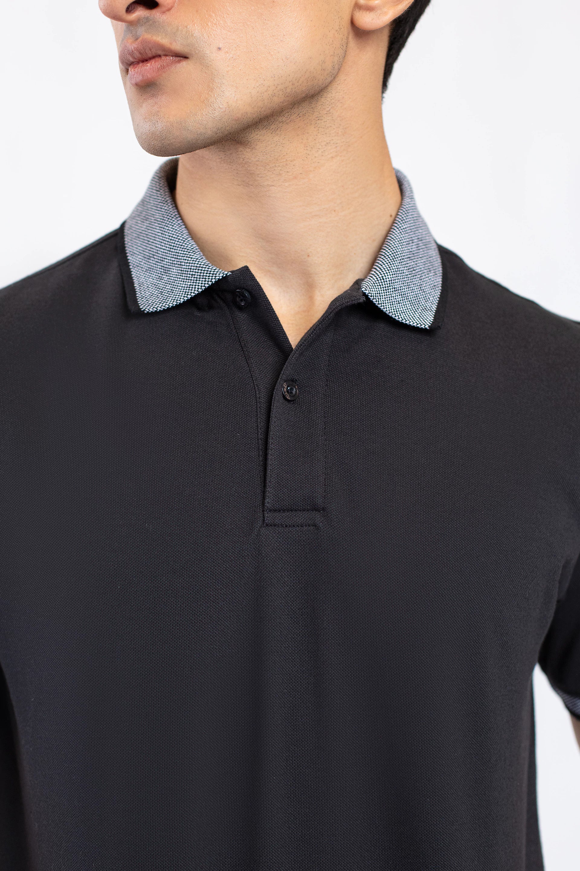 Jacquard Collar Polo Shirt - 9figure