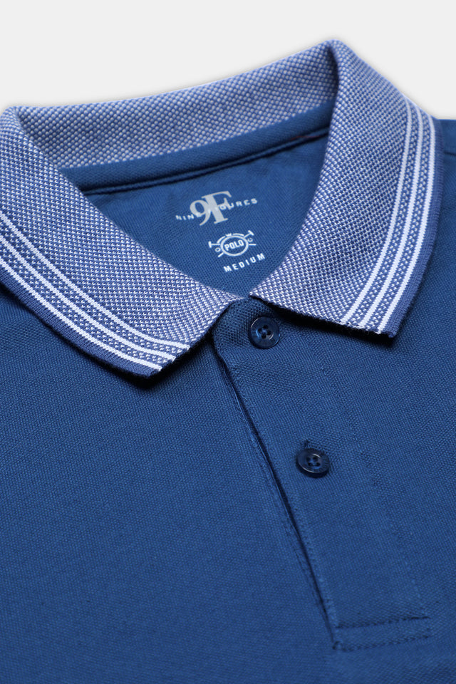 Jacquard Tipping Collar Polo Shirt - 9figure