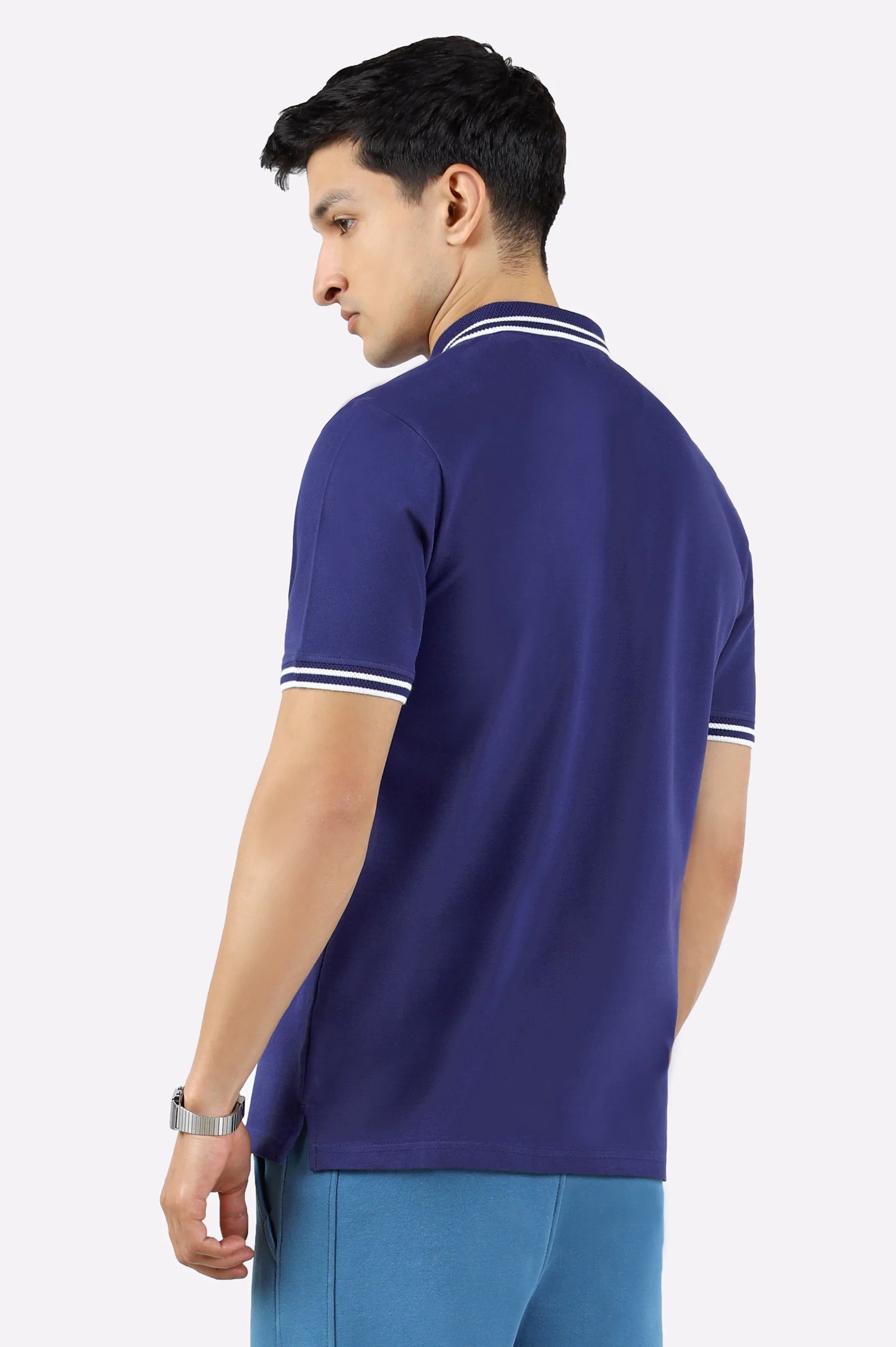 Jacquard Collar Polo Shirt