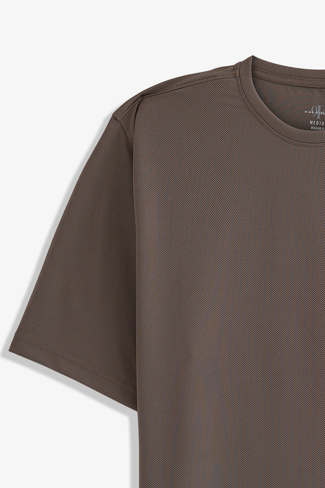 Textured Crew Neck T-Shirt