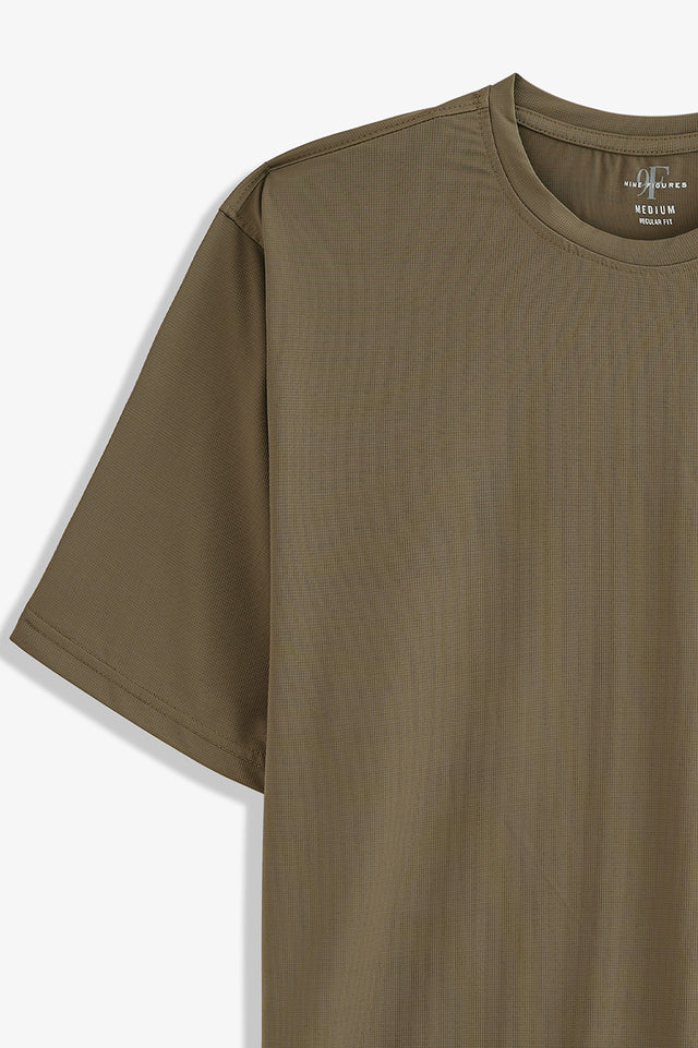 Textured Crew Neck T-Shirt