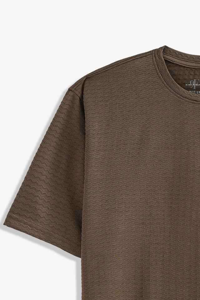 Crew Neck Textured T-Shirt