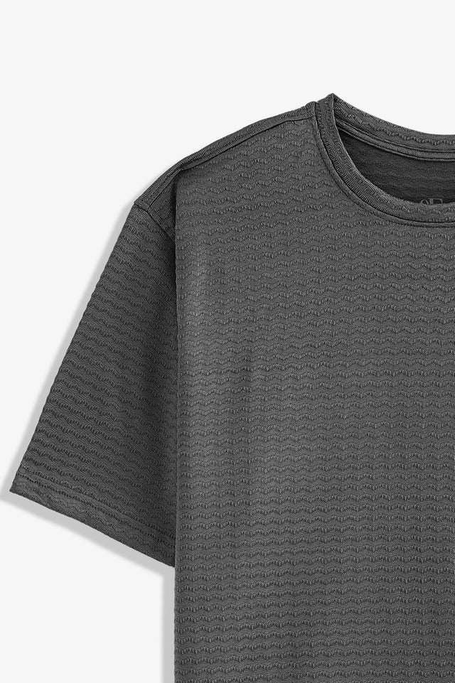Crew Neck Textured T-Shirt