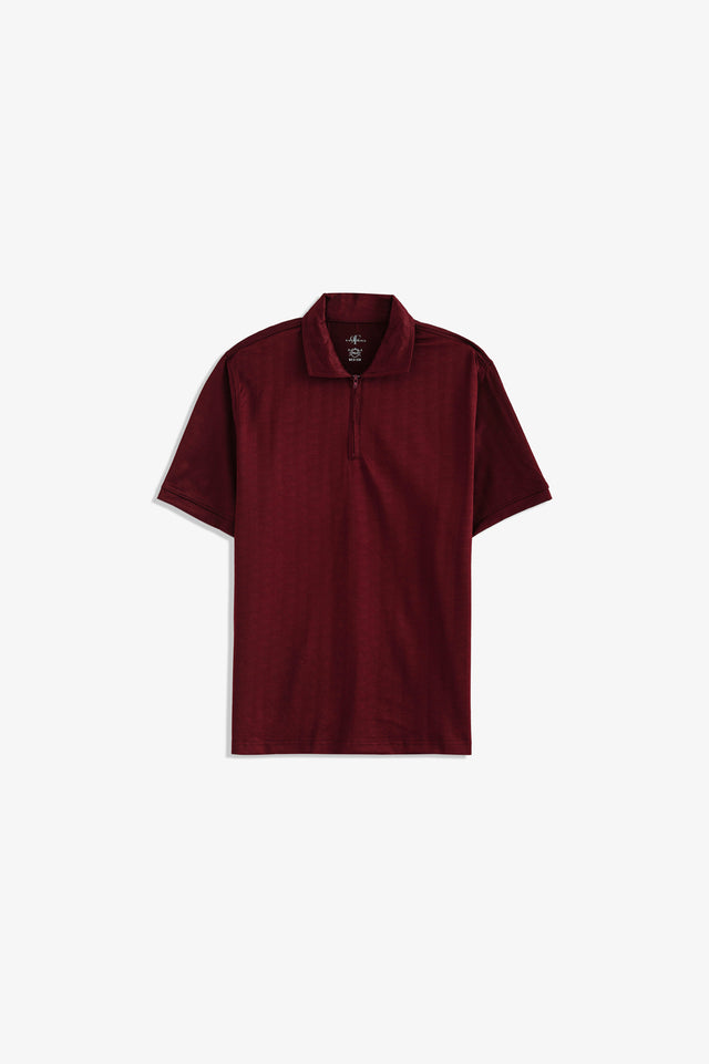 Zipper Textured Polo