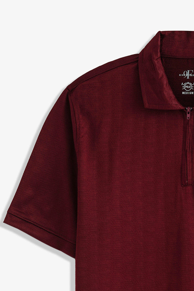 Zipper Textured Polo