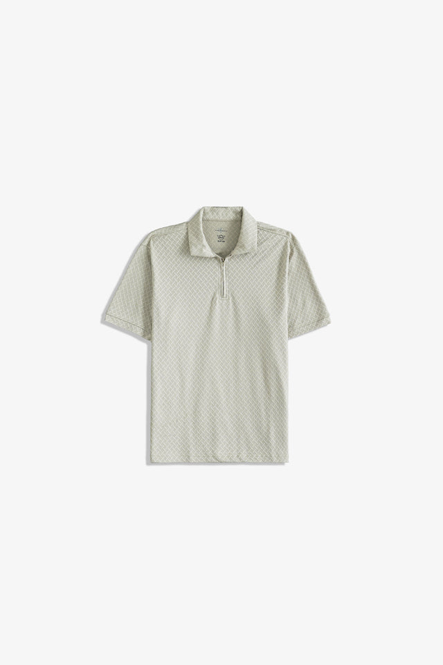 Zipper Textured Polo