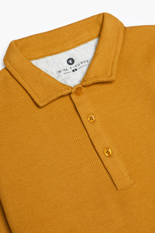 Mens Thermal Knitted Polo Sweatshirt