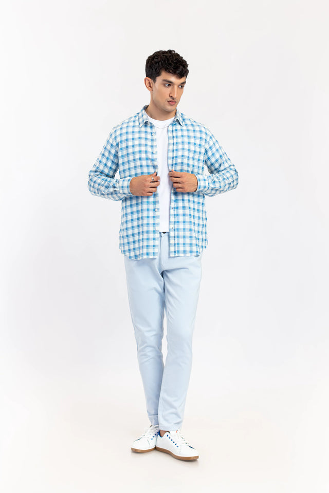 Basic Collar Checkered Shirt - 9figure
