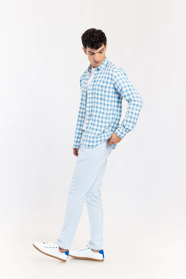 Basic Collar Checkered Shirt - 9figure
