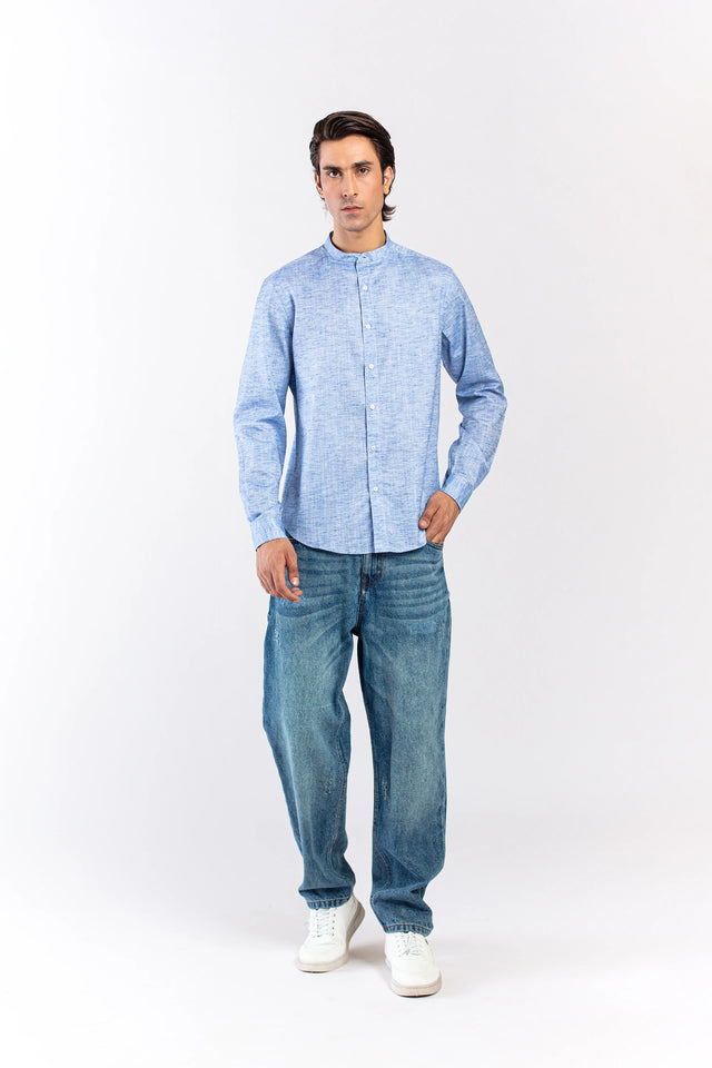 Mandarin Collar Textured shirt - 9figure