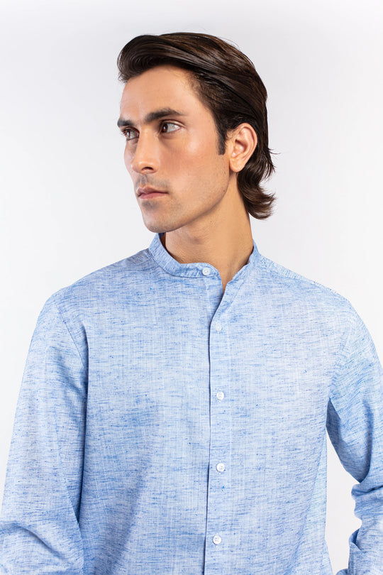 Mandarin Collar Textured shirt - 9figure