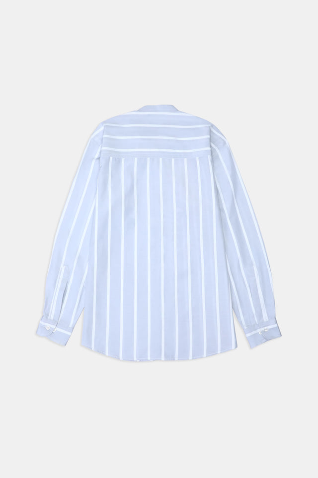 Mandarin Collar Striped Shirt - 9figure