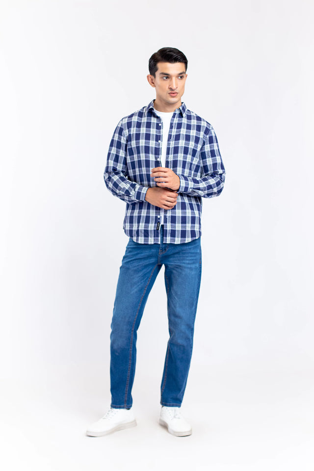 Basic Collar Checkered Shirt - 9figure