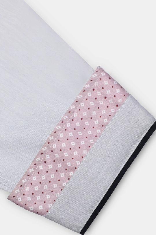 Basic Collar Printed Contrast Shirt - 9figure