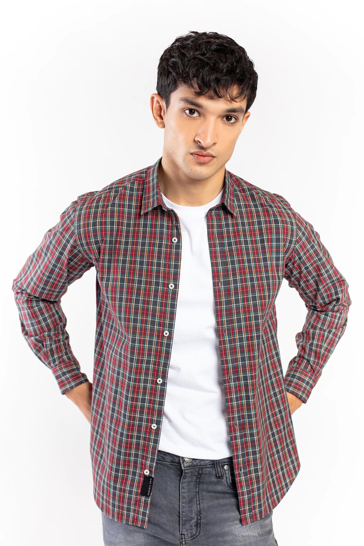 Basic Collar Checkered Shirt - 9figure