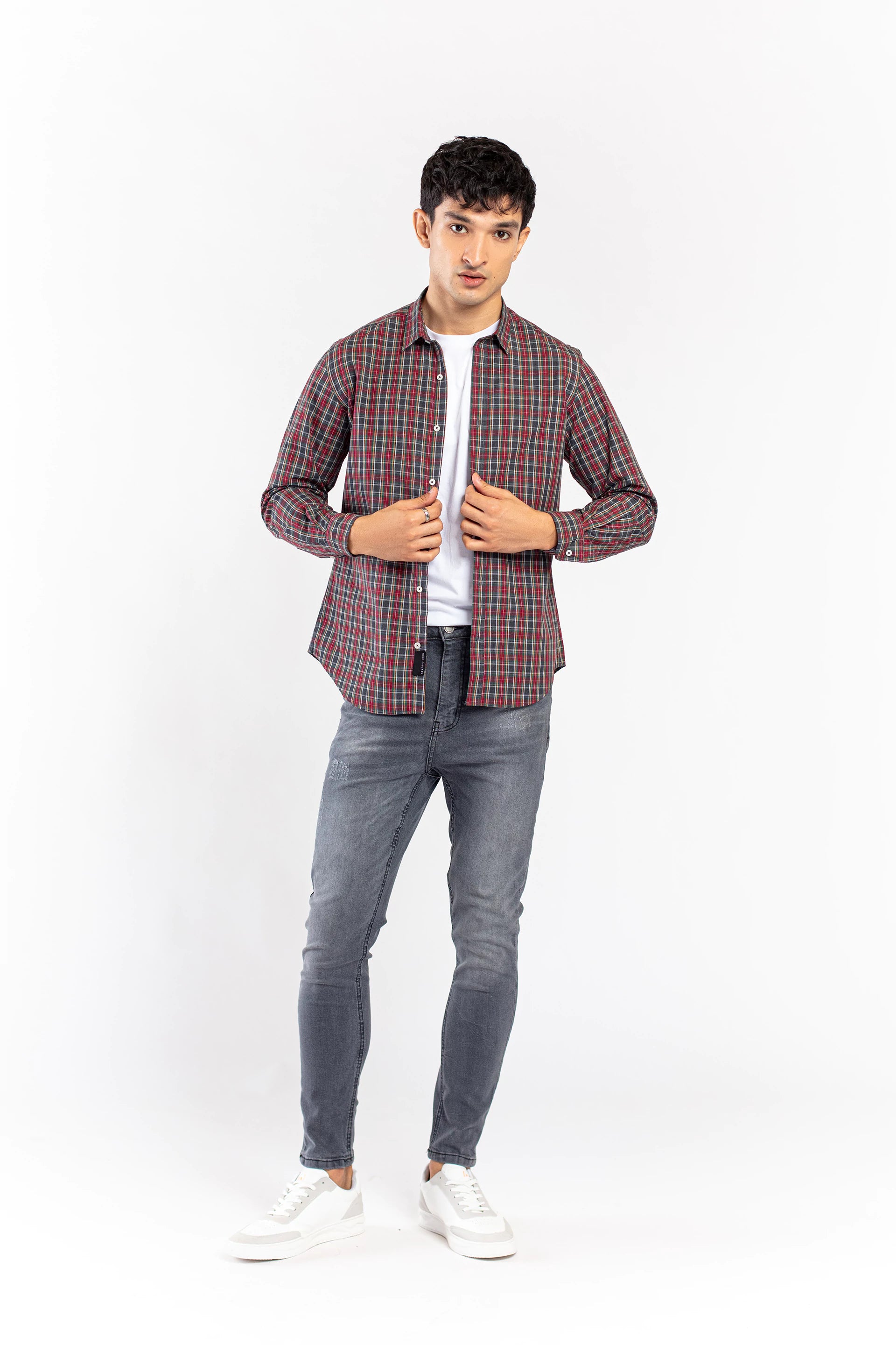 Basic Collar Checkered Shirt - 9figure