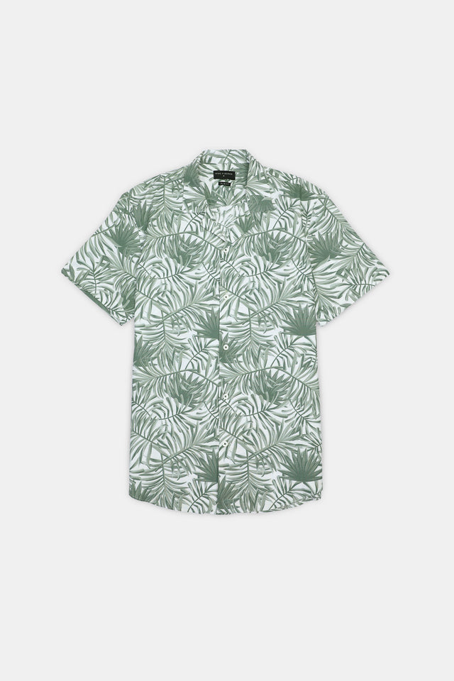 Cuban Collar Printed Shirt - 9figure