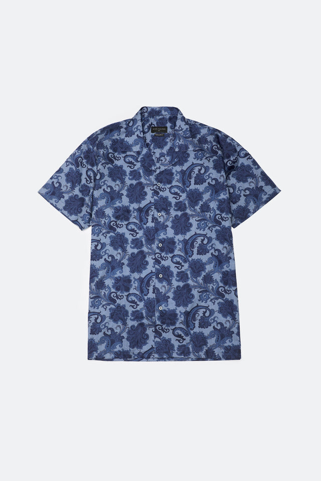 Cuban Collar Printed Shirt